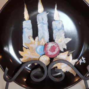 Hand painted Holiday Plates set of 4